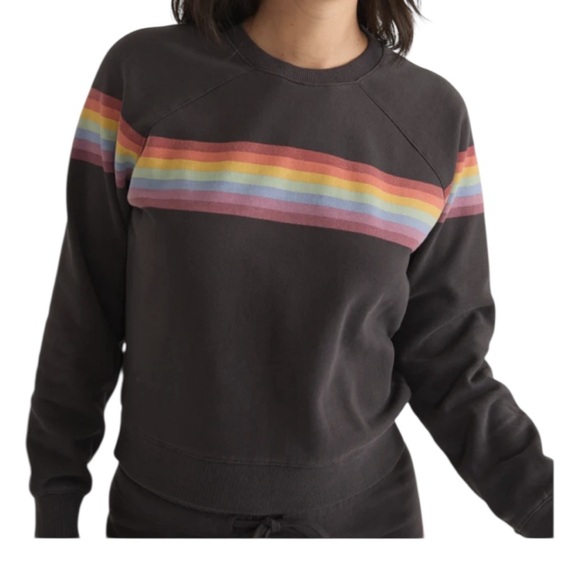 Marine Layer Tops - Marine Layer Women’s Anytime Washed Stripe Sweatshirt SZ M